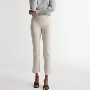 NWT QUINCE Ultra-Stretch Ponte Straight Leg Pants Ecru 3735